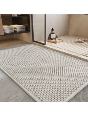 Plush Bath Mat-Super Absorbent Chenille Bathroom-Rubber back Bath Mat 17x35